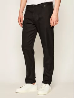 Spodnie męskie - Calvin Klein Spodnie materiałowe Elastic Twill K10K104893 Czarny Regular Fit - grafika 1
