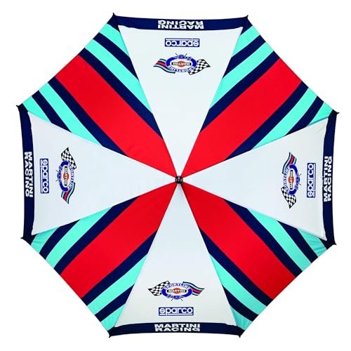 Sparco Replica Martini Racing Parasol, Dorośli Unisex, Wielokolorowy (Wielokolorowy), Jeden rozmiar, Niebieski i biały, Única, Klasyczny