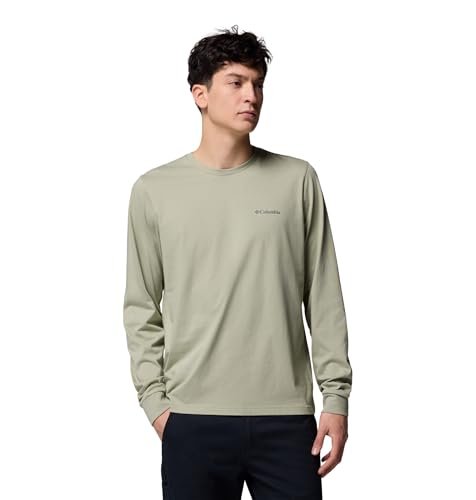 Columbia Męska koszulka z długim rękawem z logo CSC, koszulka z długim rękawem, Safari, Meadowland, XS
