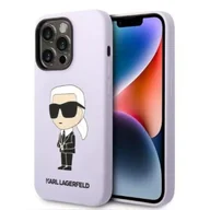Etui i futerały do telefonów - Karl Lagerfeld Etui KLHCP14XSNIKBCU do iPhone 14 Pro Max 6,7" hardcase Silicone Ikonik purpurowy/purple - miniaturka - grafika 1