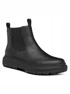 Botki damskie - GEOX BOTKI CZARNE ZA KOSTKĘ NA ZAMEK ZE SKÓRĄ 40 J3A - miniaturka - grafika 1