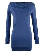 Bluzki damskie - PROSTA DOPASOWANA DŁUGA TUNIKA BASIC-S - miniaturka - grafika 1