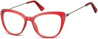 Okulary korekcyjne, oprawki, szkła - Sunoptic Oprawki korekcyjne okulary Kocie Oczy zerówki damskie CP121F czerwone - miniaturka - grafika 1