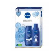 Zestawy kosmetyków damskich - Nivea Feel Good Zestaw prezentowy żel pod prysznic Creme 250ml+mleczko do ciała odżywcze 250ml) 250ml - miniaturka - grafika 1