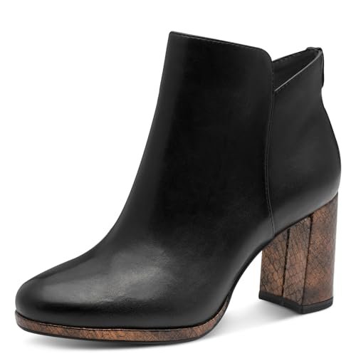 Tamaris Damskie botki na obcasie 1-25352-45, Black Comb, 38 EU, czarny Comb, 38 EU