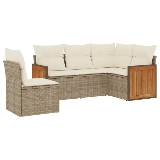 Zestaw mebli ogrodowych modułowych beżowy rattan PE 62 x 62 x 69 cm