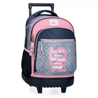 Plecaki - Pepe Jeans Noni Denim Plecak Compact 2 Koła Wielobarwny 32x43x21 cms Poliester 28,9L by Joumma Bags, Wielobarwny, Kompaktowy plecak 2 koła - miniaturka - grafika 1