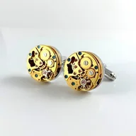 Spinki do mankietów i krawatów - SPINKI Exclusive GOLDEN (silver) - miniaturka - grafika 1