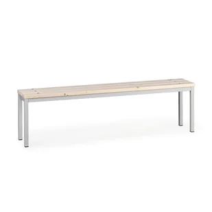 B2B Partner Ławka szatniowa, siedzisko - listwy, długość 1500 mm, szara 179322 - Meble do szkół i przedszkoli - miniaturka - grafika 1