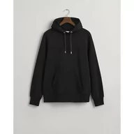 Bluzy męskie - GANT Męska bluza z kapturem Embossed Sweat Hoodie, czarny, 3XL - miniaturka - grafika 1