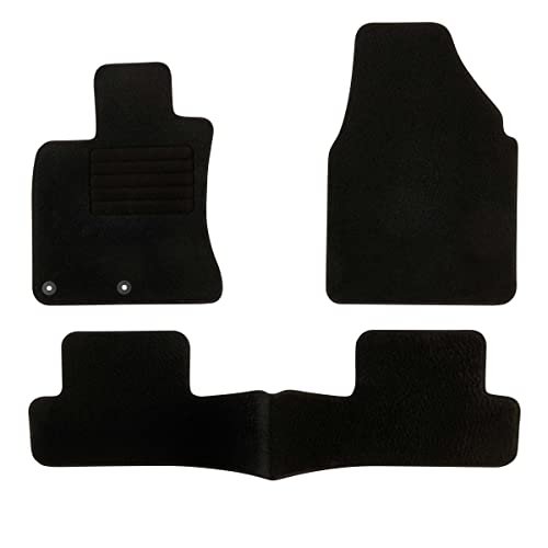 DBS 1763695 dywaniki samochodowe - na wymiar - 3-częściowe - antypoślizgowe - czarny filc igłowany 900 g/m² - wykonanie welurowe - asortyment Star