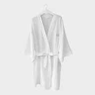 Szlafroki damskie - Muślinowe kimono białe - miniaturka - grafika 1