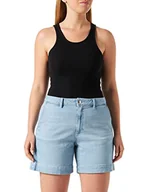 Spodenki damskie - TOM TAILOR Damski Szorty jeansowe z wysokim stan 1031325, 10151 - Light Stone Bright Blue Denim, 28 - miniaturka - grafika 1