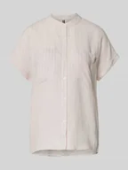 Bluzki damskie - Bluzka lniana o kroju relaxed fit z krótkim rękawem - miniaturka - grafika 1