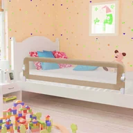 Zabezpieczenia dla dzieci - VidaXL,Barierka do łóżeczka dziecięcego, poliester, Taupe, 42x180 cm - miniaturka - grafika 1