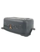 Wyposażenie pokoiku dziecięcego - Maltex Podnóżek z gumkami antypoślizgowymi Konik stalowy szary - miniaturka - grafika 1