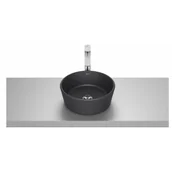 Umywalki - ROCA A327B15080 OPTICA Umywalka nablatowa ROUND CR 35 cm CZARNY MAT - miniaturka - grafika 1