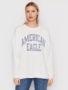 Bluzy damskie - American Eagle Bluza 045-1457-1516 Biały Oversize - grafika 1