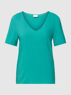 Koszulki i topy damskie - T-shirt z dekoltem w serek model ‘PAYA’ - grafika 1