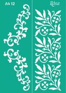 Szkolne artykuły papiernicze - Szablon samoprzylepny wielokrotnego użytku ornamenty roślinne 21x29.7 cm - miniaturka - grafika 1