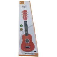 Instrumenty muzyczne dla dzieci - Viga Drewniana gitara dziecięca 21" czerwona - miniaturka - grafika 1