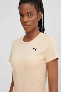 Koszulki sportowe damskie - Puma t-shirt bawełniany  BETTER ESSENTIALS damski kolor pomarańczowy 675986 - grafika 1