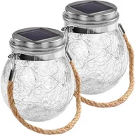Lampy ogrodowe - VOLTRONIC Zestaw okrągłych solarnych lamp 20 LED, 2 szt - miniaturka - grafika 1