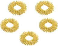 Meble i wyposażenie gabinetów medycznych - Pierścienie Yang pozłacane - zestaw 5 szt. - pierścienie su jok - idealne do masażu palców, wytrzymały materiał (D060G) - miniaturka - grafika 1