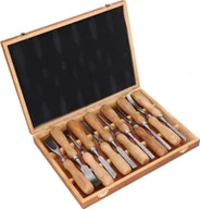 Noże kuchenne - Narzędzia do rzeźbienia w drewnie, zestaw dłut rzeźbiarskich, zestaw noży do rzeźbienia w drewnie, dłuto rzeźbiarskie z drewnianą rękojeścią, nóż do grawerowania, zestaw noży do obróbki drewna - miniaturka - grafika 1