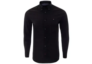 TOMMY HILFIGER KOSZULA Z DŁUGIM RĘKAWEM BAWEŁNA CORE STRETCH SLIM POPLIN SHIRT BLACK 0867894704 083 M - Koszule męskie - miniaturka - grafika 1