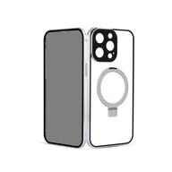 Etui i futerały do telefonów - INF Magnetyczne etui zapewniające prywatność ze stojakiem na iPhone'a Srebro iPhone 13 - miniaturka - grafika 1