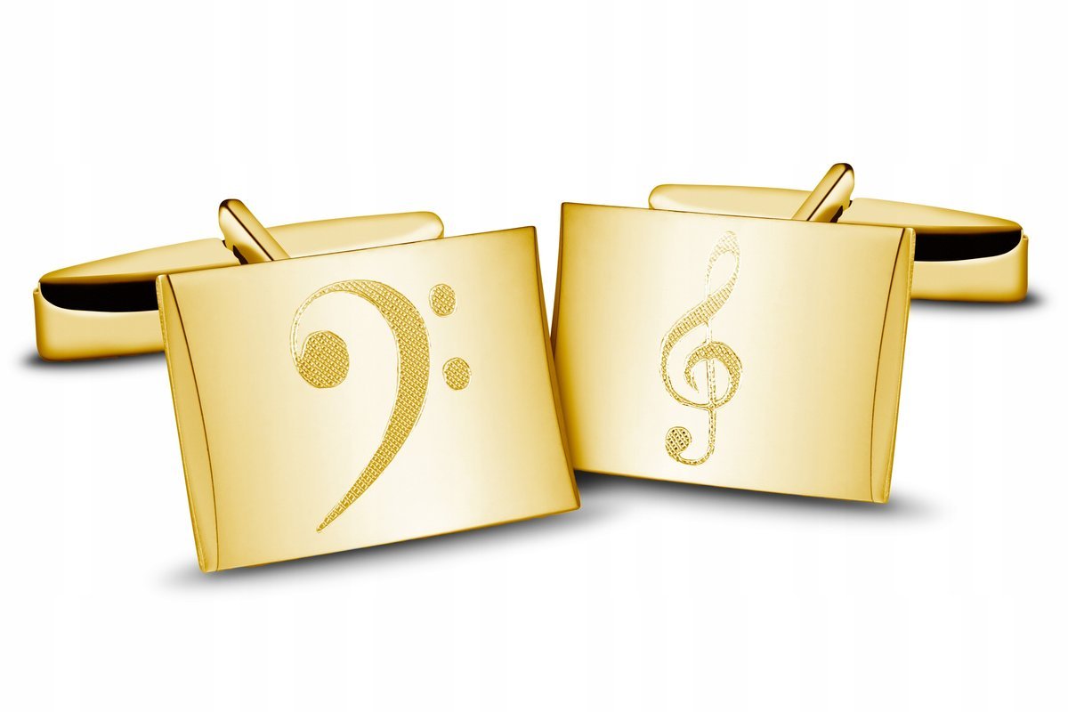 Spinki ślubne próba 925 muzyczne , klucz wiolinowy ,klucz basowy