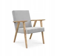 Fotele - Fotel Lisek Prl jasny szary noga buk - miniaturka - grafika 1