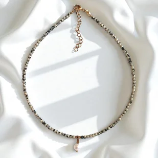 Basic choker : jasper & pearl : jaspis i perła - Naszyjniki - miniaturka - grafika 1