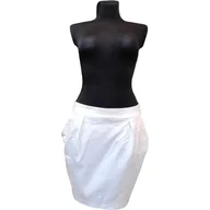 Spódnice - Zara Spódnica Midi Wygodna z Kieszeniami Stylowa Elegancka Biała L - miniaturka - grafika 1