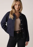 Kurtki damskie - Granatowa Bawełniana Kurtka Jeansowa Perimea - miniaturka - grafika 1