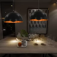 Lampy sufitowe - vidaXL Lampy sufitowe, 2 szt., czarno-złote, półkoliste, 40 cm, E27 - miniaturka - grafika 1