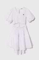 Sukienki i spódniczki dla dziewczynek - Pinko Up sukienka dziecięca kolor biały mini rozkloszowana - miniaturka - grafika 1