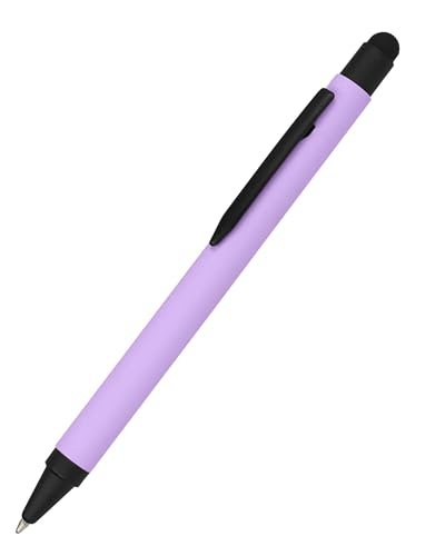 Długopis aluminiowy Stylus fioletowy, aluminiowy długopis z aluminium, wymienny wkład o dużej pojemności, kolor wkładu niebieski, z funkcją Softtouch Feeling, długopis z rysikiem dotykowym, 1 sztuka