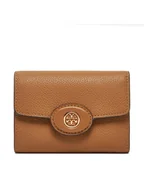 Portfele - Tory Burch Mały Portfel Damski 165002 Brązowy - miniaturka - grafika 1