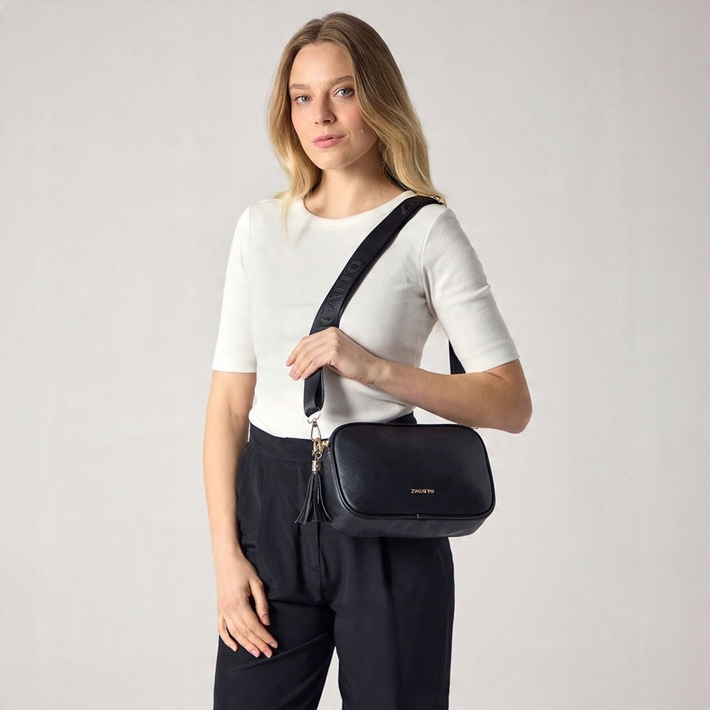 Damska torebka skórzana crossbody camera bag na ramię modna pojemna ZAGATTO ZG984