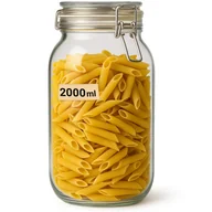 Pojemniki kuchenne - Słoik Szklany 2L na Miód Kawe Ciastka Przetwory Hermetyczny Słój z Klamrą - miniaturka - grafika 1