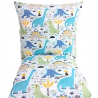 Pościel dla dzieci - POŚCIEL DZIECIĘCA 120x160 BAWEŁNIANA KOMPLET POLSKA 2 ELEMENTY DINOZAURY - miniaturka - grafika 1