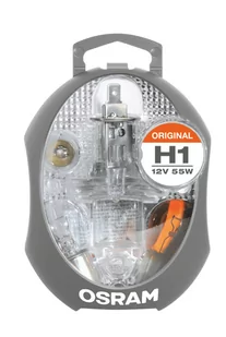 Osram Original H1 zestaw żarówek zamiennych w pudełku, halogenowe żarówki do reflektorów, 12V, CLKM H1, kompletny zestaw żarówek zamiennych, 1 zestaw CLKM H1 - Żarówki samochodowe - miniaturka - grafika 1