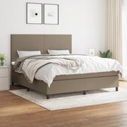 Łóżka - Łóżko kontynentalne z materacem, taupe, tkanina, 180x200 cm Lumarko - miniaturka - grafika 1