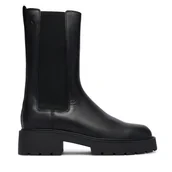 Botki damskie - Sztyblety Calvin Klein Chunky High Chelsea YW0YW01909 Czarny - miniaturka - grafika 1