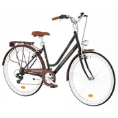 Rowery - Rower miejski INDIANA Fortuna 7B 28 cali damski Czarny - miniaturka - grafika 1