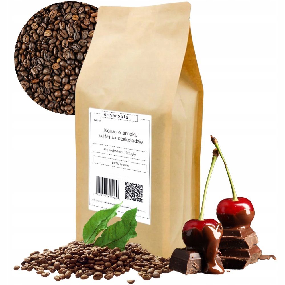 Kawa Ziarnista Arabica O Smaku Wiśni W Czekoladzie Do Ekspresu 1KG