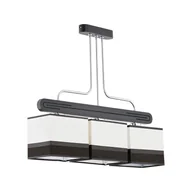 Lampy sufitowe - Lampa wisząca Negra czarna-chromowana-biała-brązowa 3xE27x15W dekoracyjna wym: 55 x 64 x 13,5 cm metal Alfa - miniaturka - grafika 1