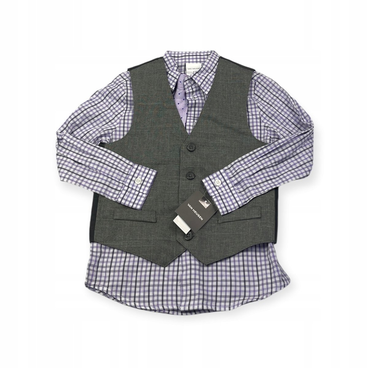 Koszula dla chłopca z krawatem i kamizelką na długi rękaw VAN HEUSEN 5 lat